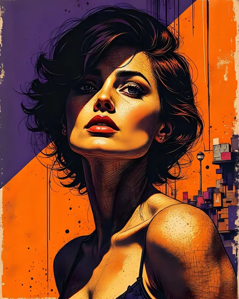 Stile_D_4 poster con telaio in legno da AI-Portraits by LK