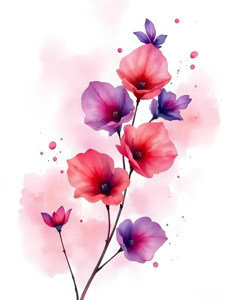 Fiori_Decor_6 poster con telaio in alluminio da Pink- und LoveArt by LK