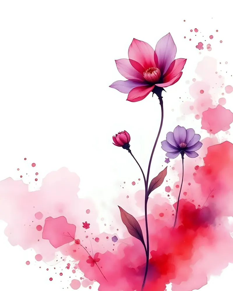 Fiori_Decor_12 poster con telaio in alluminio da Pink- und LoveArt by LK