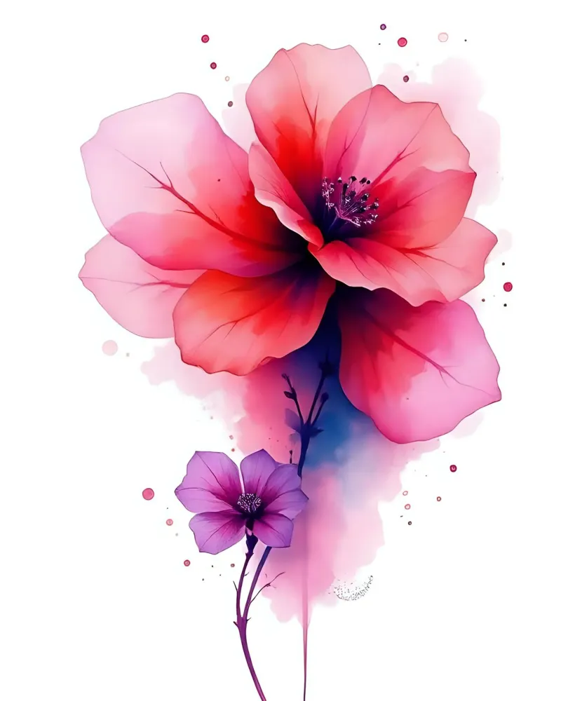 Fiori_Decor_13 poster con telaio in legno da Pink- und LoveArt by LK