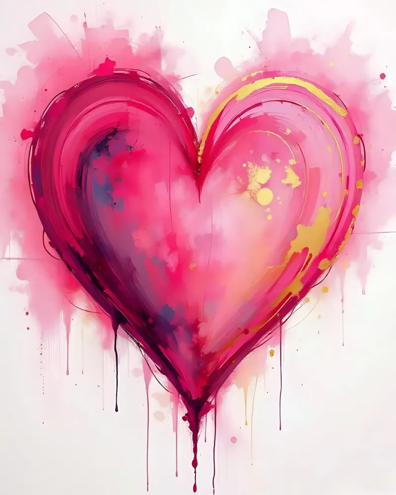 Herz_rosa_gold_1 Hahnemühle von Pink- und LoveArt by LK