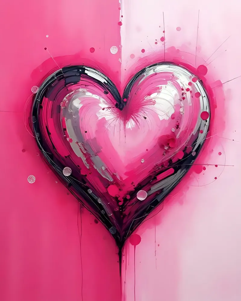 cuore_rosa_argento_3 plexiglass da Pink- und LoveArt by LK