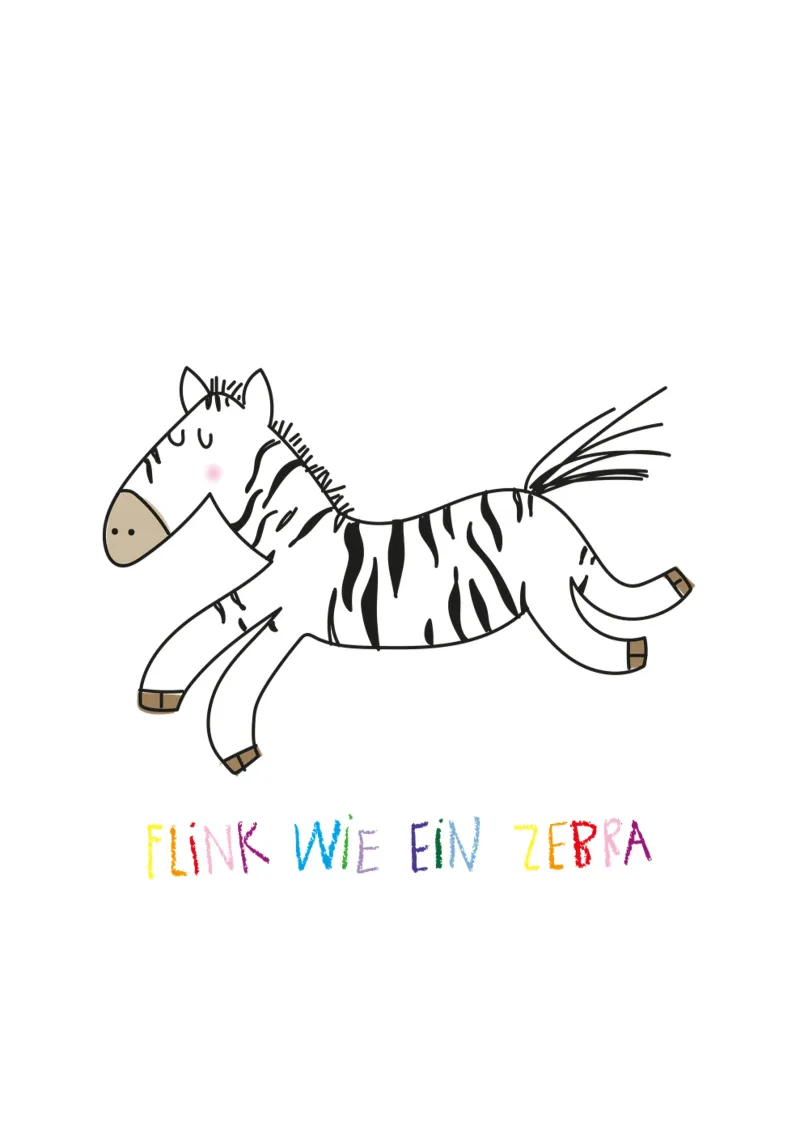Flink wie ein Zebra Hahnemühle von Brushmeetspaper