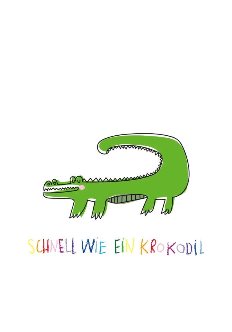 Schnell wie ein Krokodil alluminio dibond da Brushmeetspaper