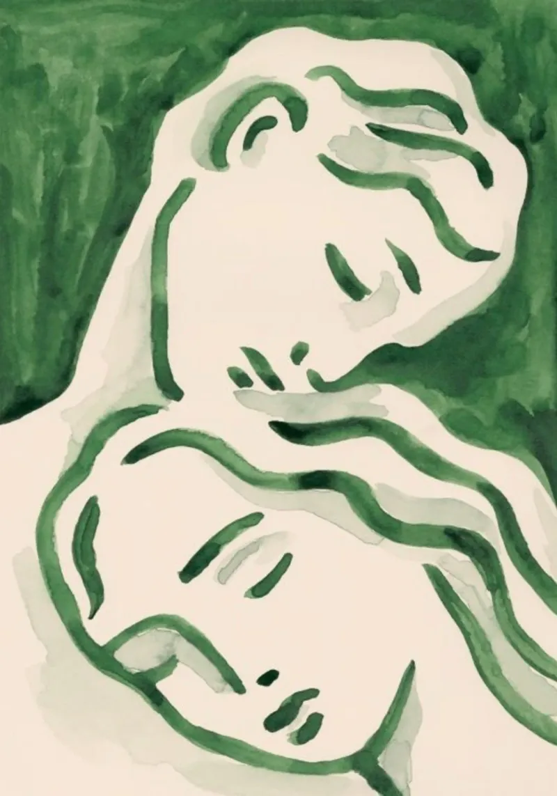 Groene Muurkunst, Smaragd Poster, Abstracte Moderne Muurkunst hahnemühle van Boheme