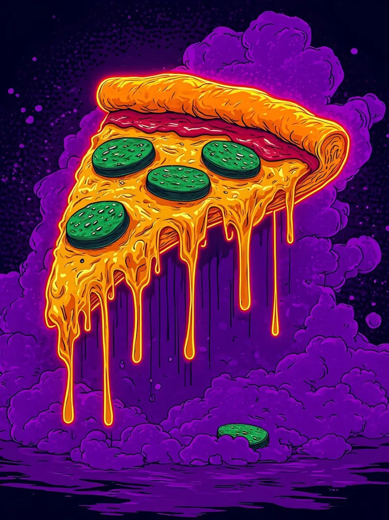 Pizza che cola - Pop Art pellicola backlit da ColorCrash Gallery