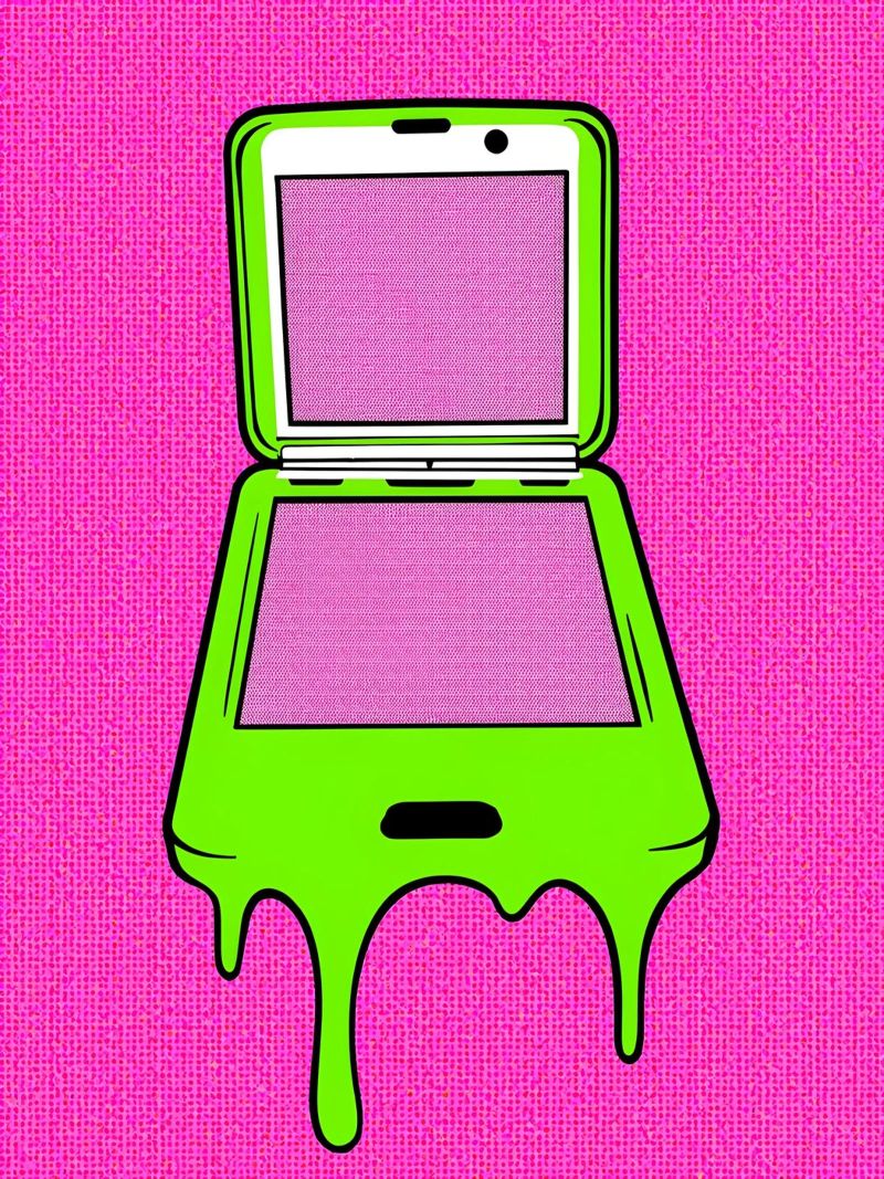 Flip Phone in fusione - Pop Art pellicola backlit da ColorCrash Gallery