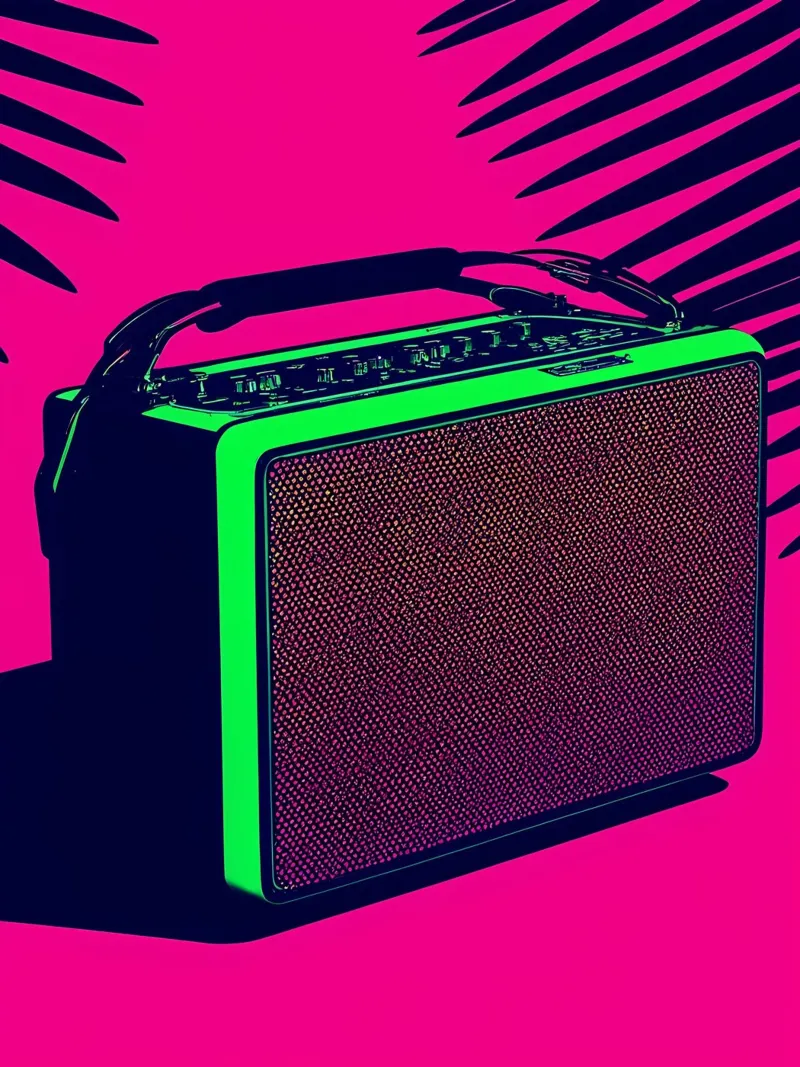Portable Speaker - Pop Art canvas with Floater frame by ColorCrash Gallery