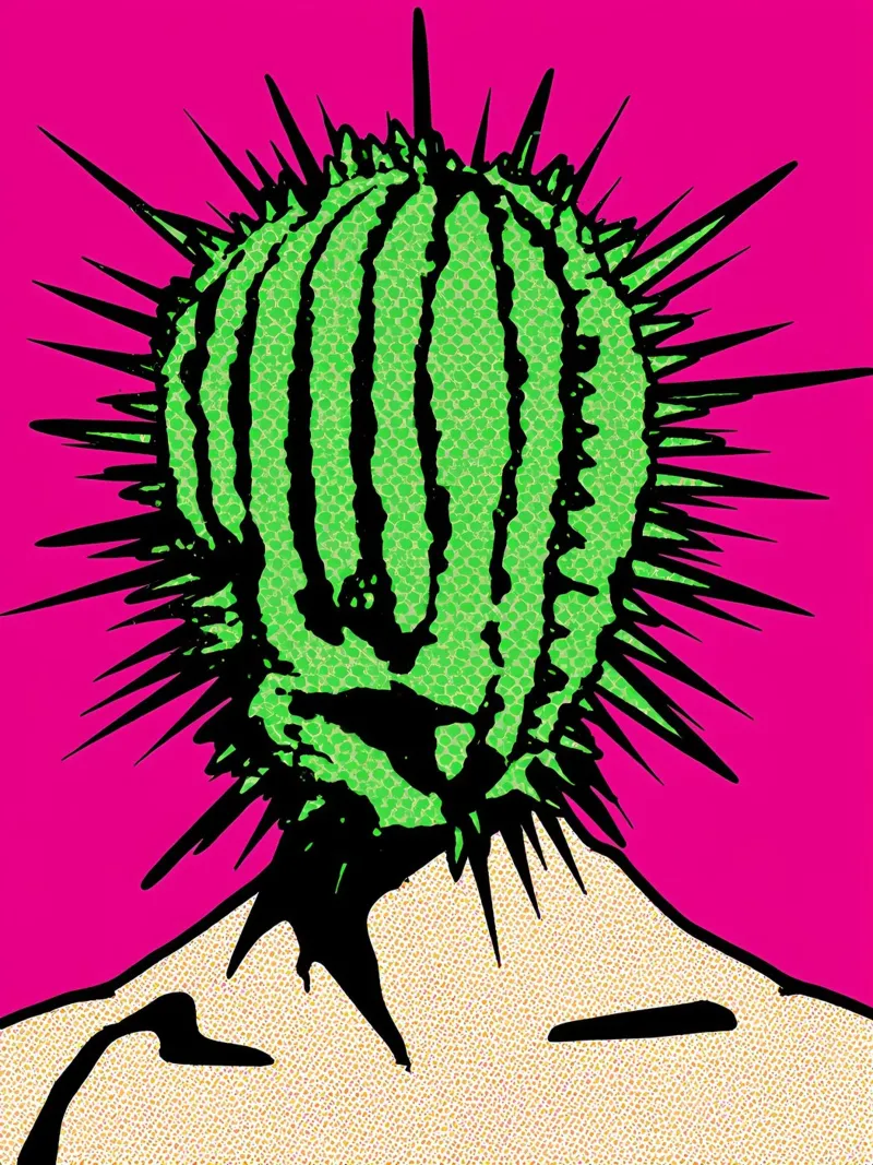 Faccia di cactus - Pop Art pellicola backlit da ColorCrash Gallery