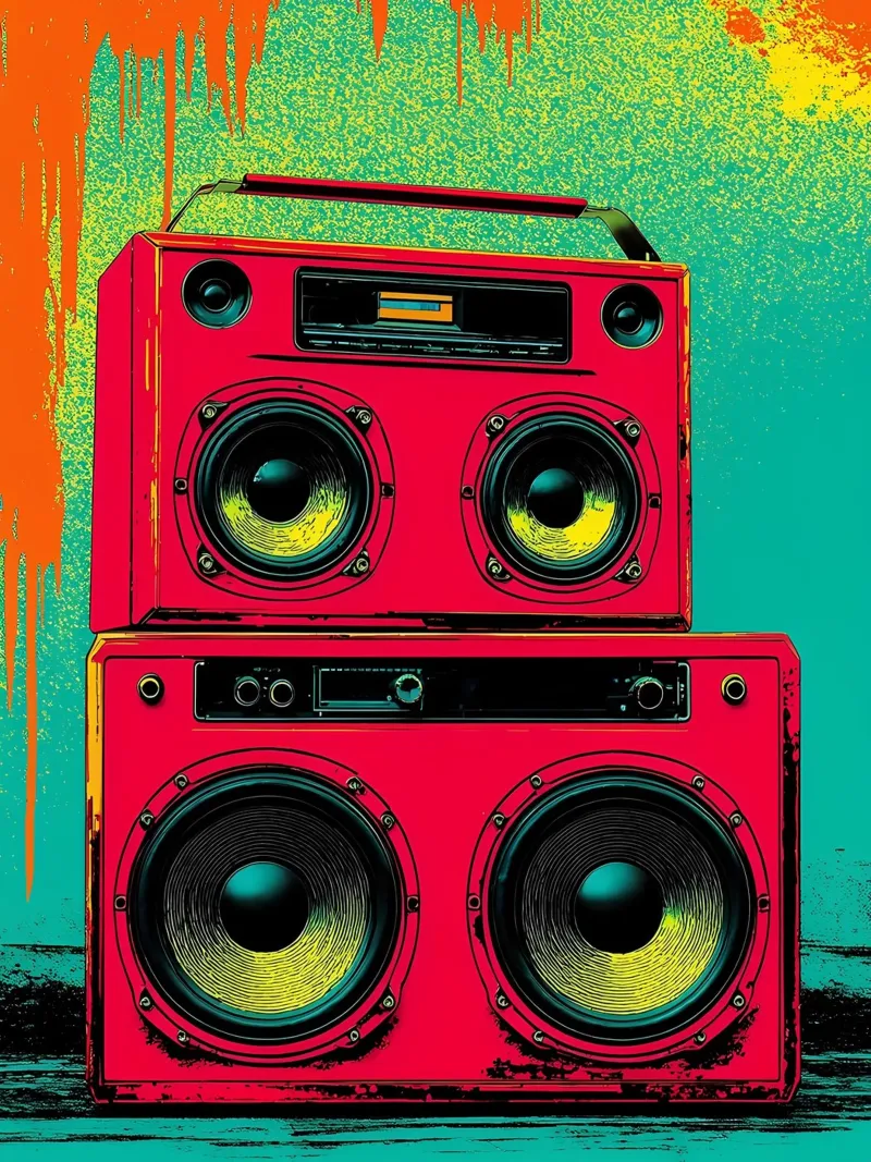 Boombox - Pop Art pellicola backlit da ColorCrash Gallery