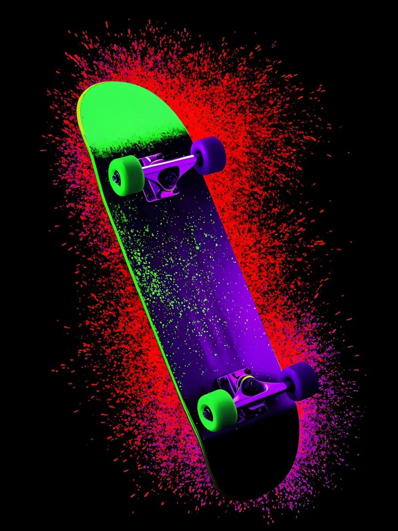 Skateboard - Pop Art pellicola backlit da ColorCrash Gallery