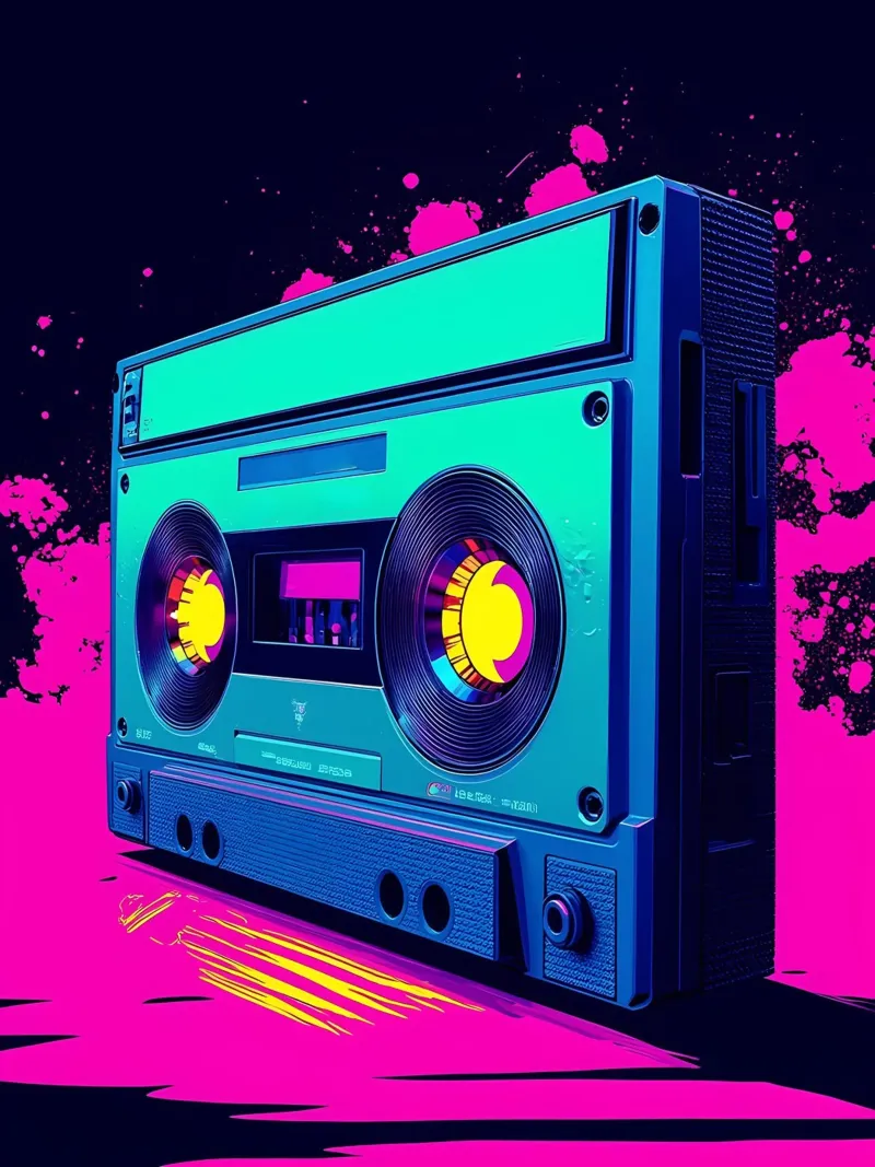 Nastro a cassetta - Pop Art pellicola backlit da ColorCrash Gallery
