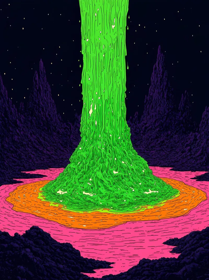 Lava verde - Pop Art pellicola backlit da ColorCrash Gallery