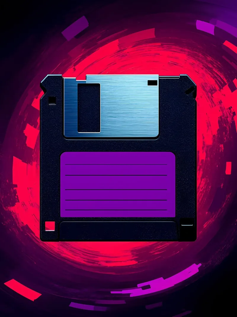 Floppy Disk - Pop Art pellicola backlit da ColorCrash Gallery