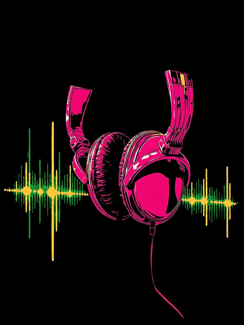 Cuffie Soundwave- Pop Art pellicola backlit da ColorCrash Gallery