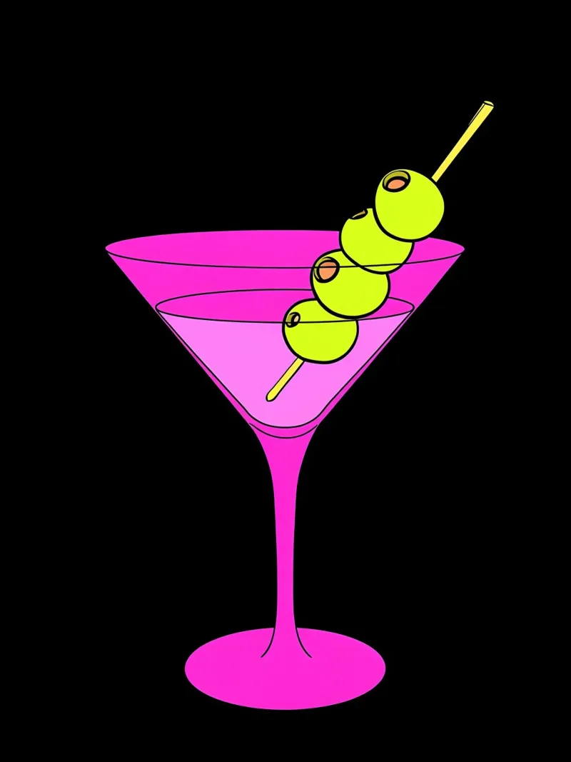 Cocktailglas - Pop Art Hahnemühle von ColorCrash Gallery