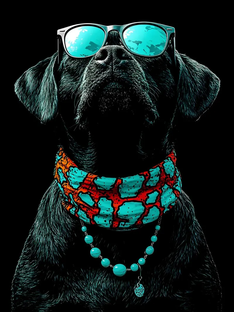 Cane con occhiali da sole - Pop Art pellicola backlit da ColorCrash Gallery
