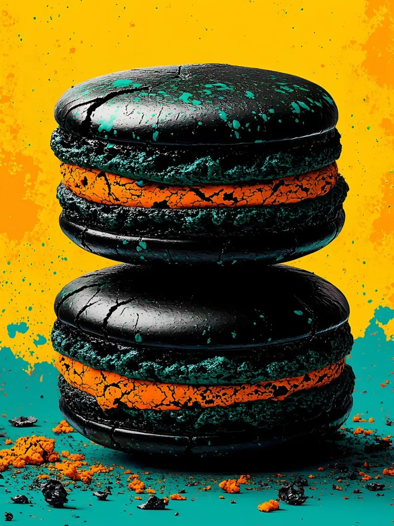 Pila di macarons - Pop Art pellicola backlit da ColorCrash Gallery