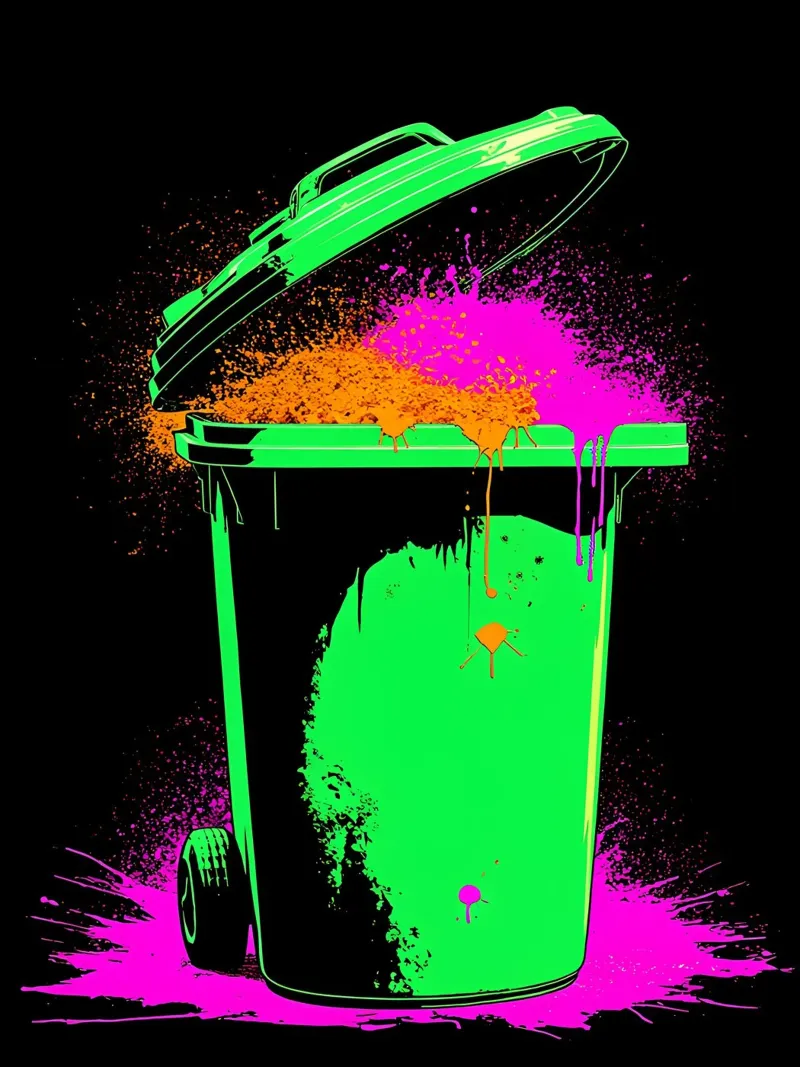 Cubo de basura - Pop Art metacrilato de ColorCrash Gallery