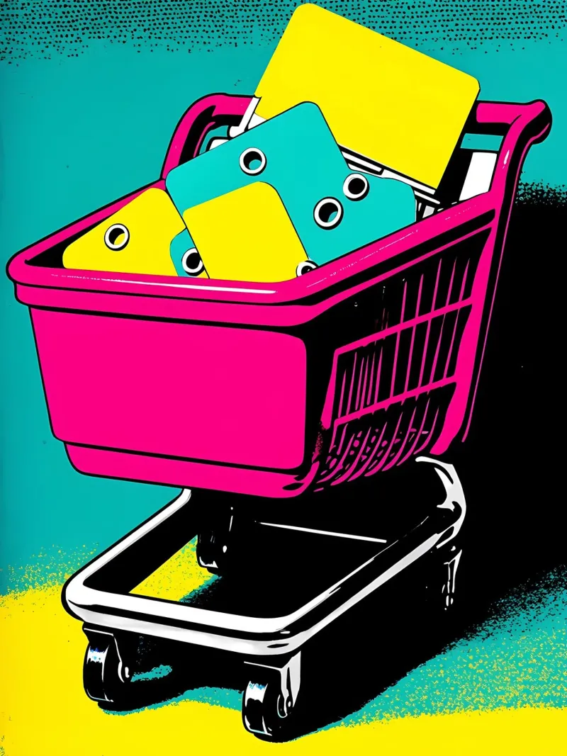 Carrello della spesa - Pop Art tela con Cornice a cassetta da ColorCrash Gallery