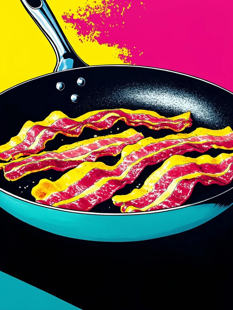 Padella con pancetta - Pop Art pellicola backlit da ColorCrash Gallery