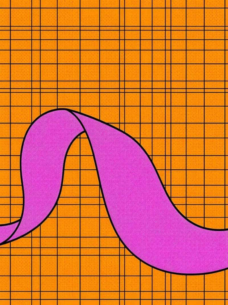 Linee curve su griglia - Pop Art poster con telaio in plastica da ColorCrash Gallery