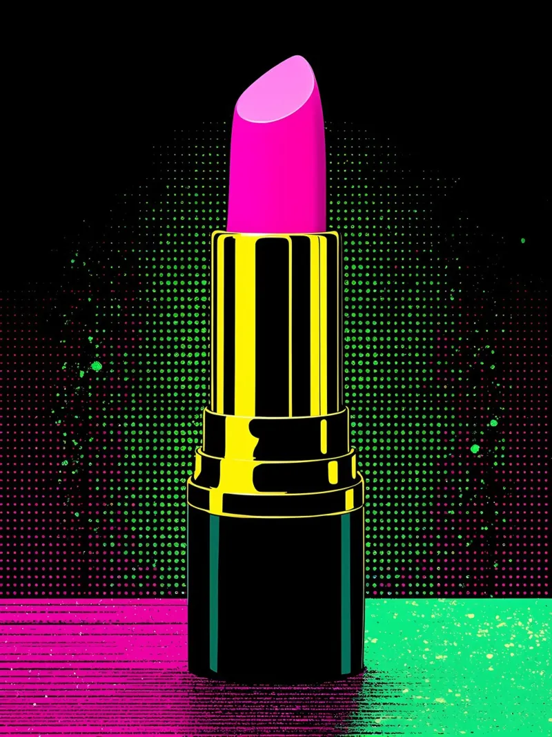 Lippenstift - Pop Art canvas met Baklijst van ColorCrash Gallery