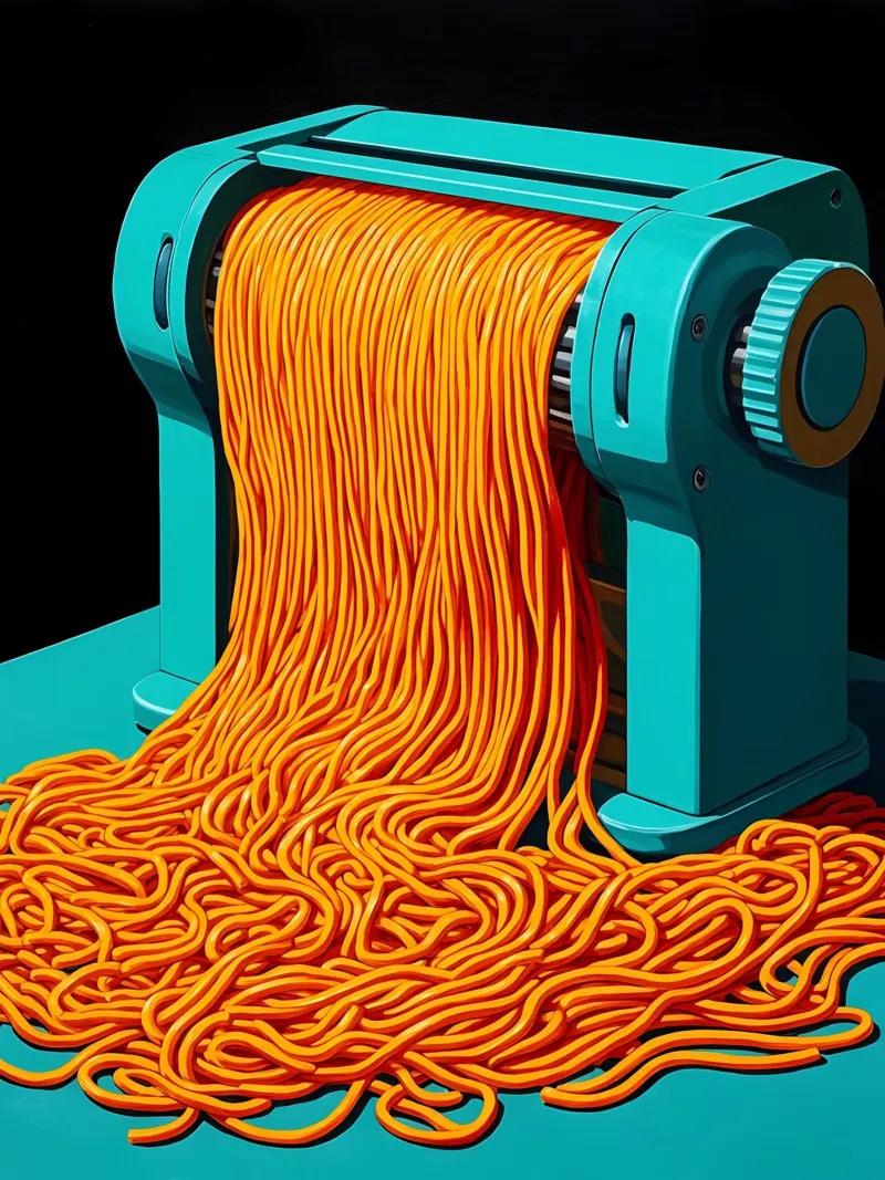 Macchina per tagliatelle - Pop Art pellicola backlit da ColorCrash Gallery