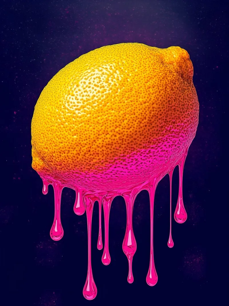 Limone che gocciola - Pop Art alluminio dibond da ColorCrash Gallery