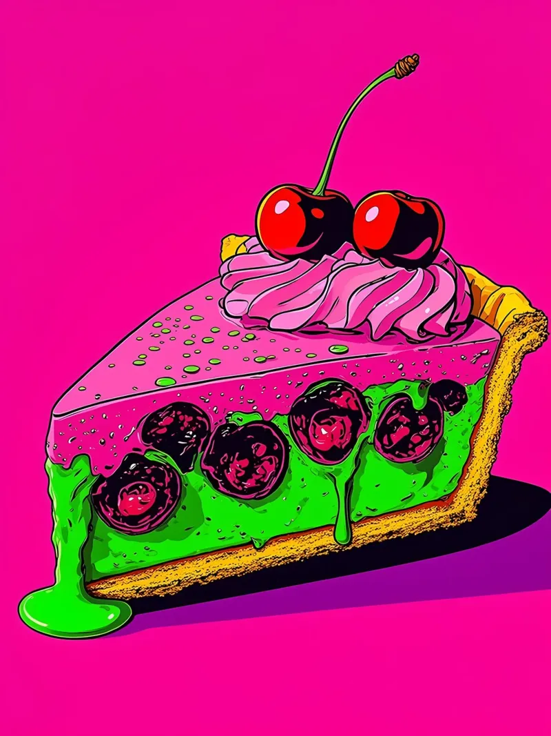 Torta di ciliegie - Pop Art pellicola backlit da ColorCrash Gallery