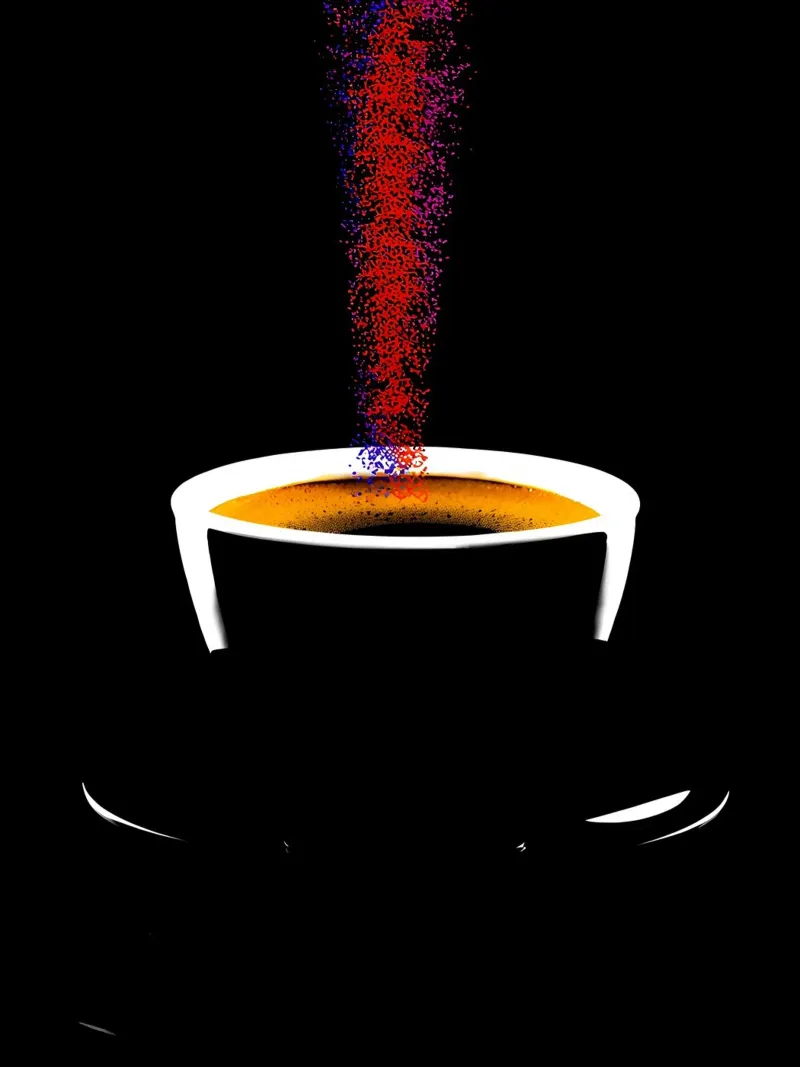Caffè - Pop Art alluminio dibond da ColorCrash Gallery