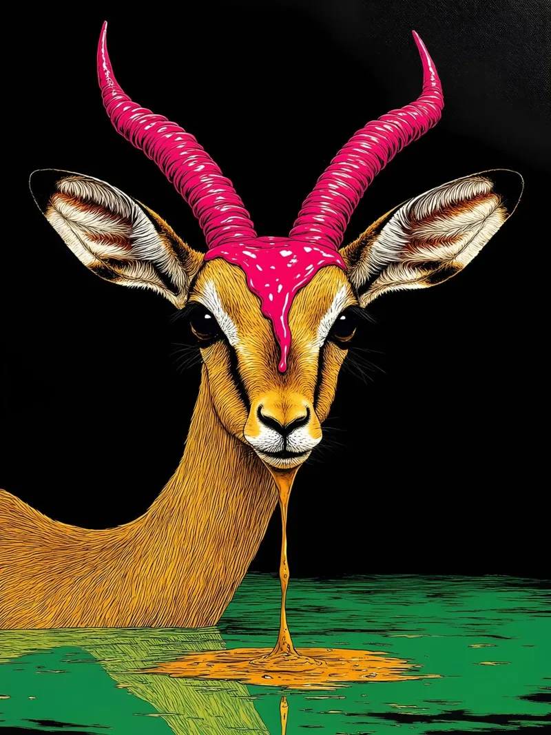 Antilope - Pop Art pellicola backlit da ColorCrash Gallery