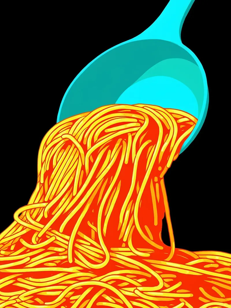 Spaghetti - Pop Art pellicola backlit da ColorCrash Gallery