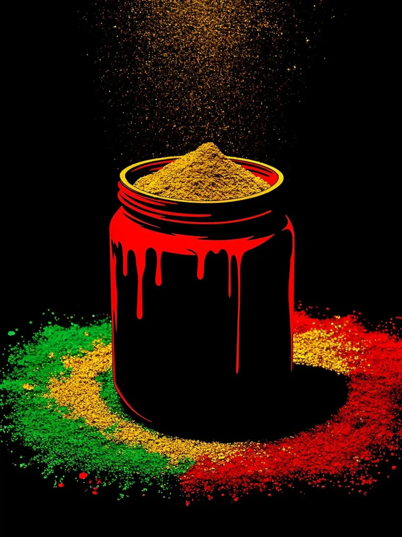 Pot à épices - Pop Art poster avec cadre en bois de ColorCrash Gallery