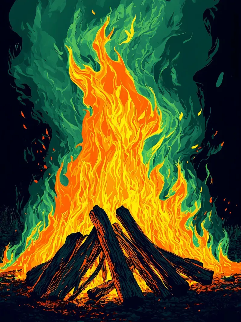 Campfire - Pop Art canvas by ColorCrash Gallery