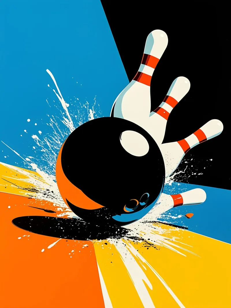 Palla da bowling - Pop Art poster con telaio in plastica da ColorCrash Gallery