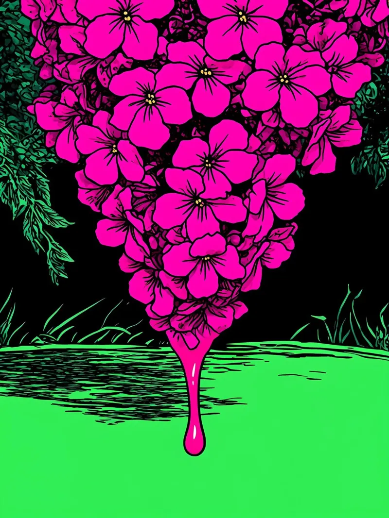 Fiori che gocciolano - Pop Art pellicola backlit da ColorCrash Gallery