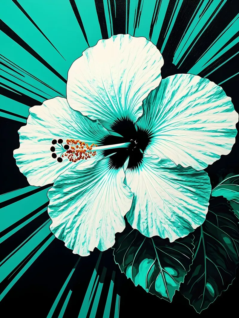 Fiore di ibisco - Pop Art pellicola backlit da ColorCrash Gallery