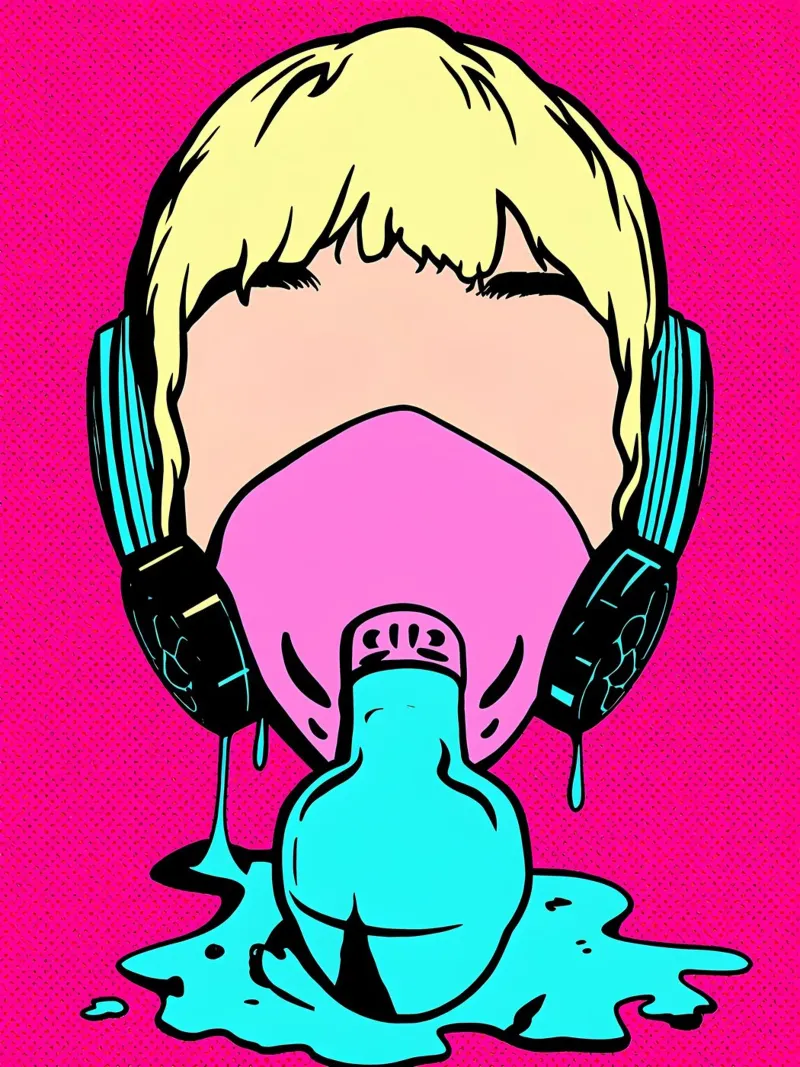Maschera di gas - Pop Art pellicola backlit da ColorCrash Gallery