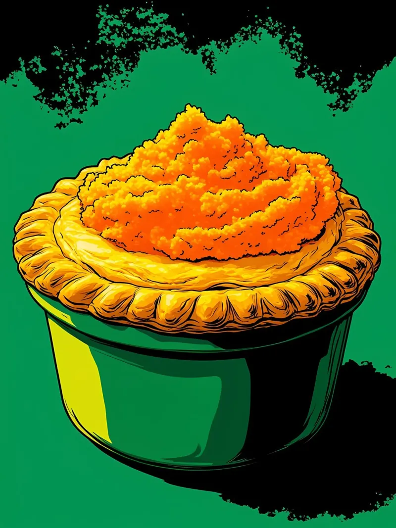 Torta di patate dolci - Pop Art poster con telaio in alluminio da ColorCrash Gallery
