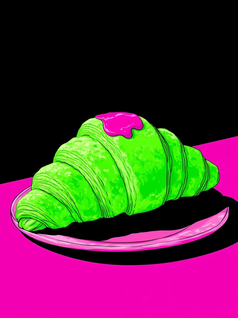 Croissant - Pop Art pellicola backlit da ColorCrash Gallery