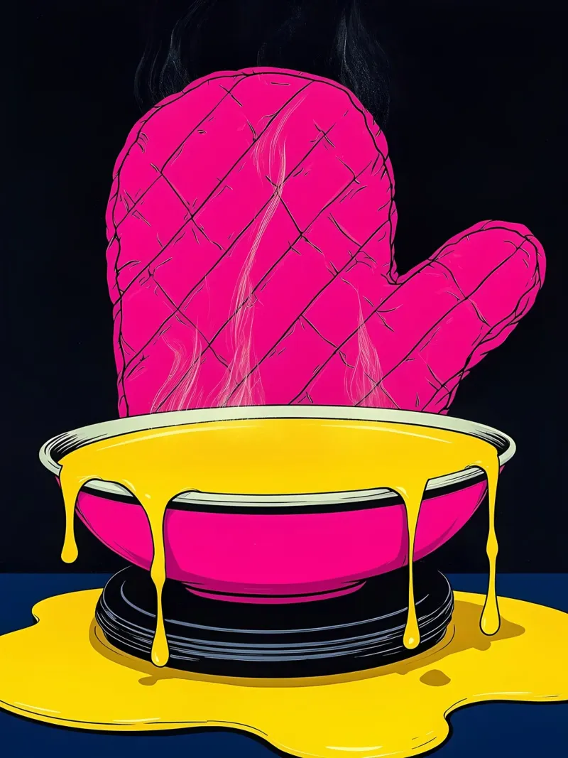 Manopla para horno - Pop Art lienzo con Marco flotante de ColorCrash Gallery