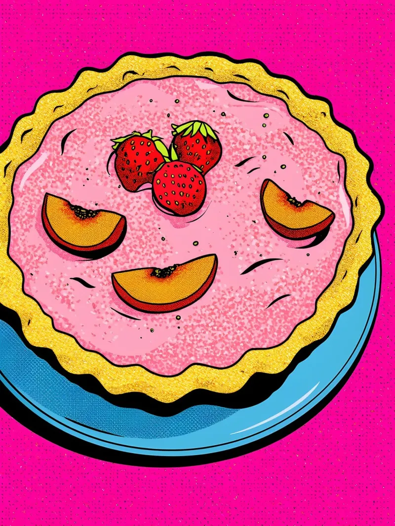 Torta di fragole - Pop Art poster con telaio in alluminio da ColorCrash Gallery