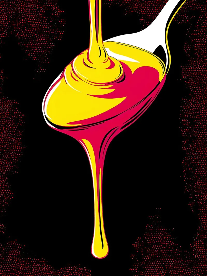 Cucchiaio che gocciola - Pop Art pellicola backlit da ColorCrash Gallery