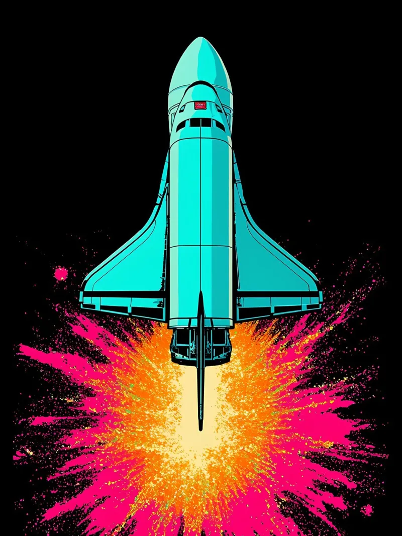 Navetta spaziale - Pop Art pellicola backlit da ColorCrash Gallery
