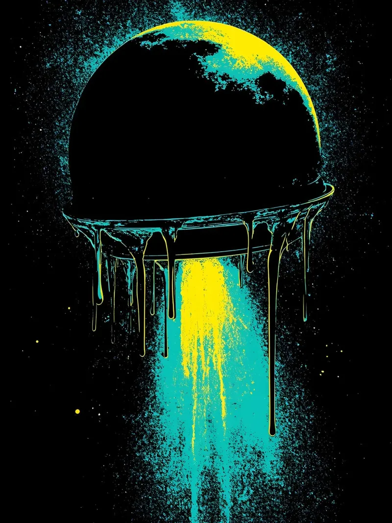Astronave che gocciola - Pop Art pellicola backlit da ColorCrash Gallery