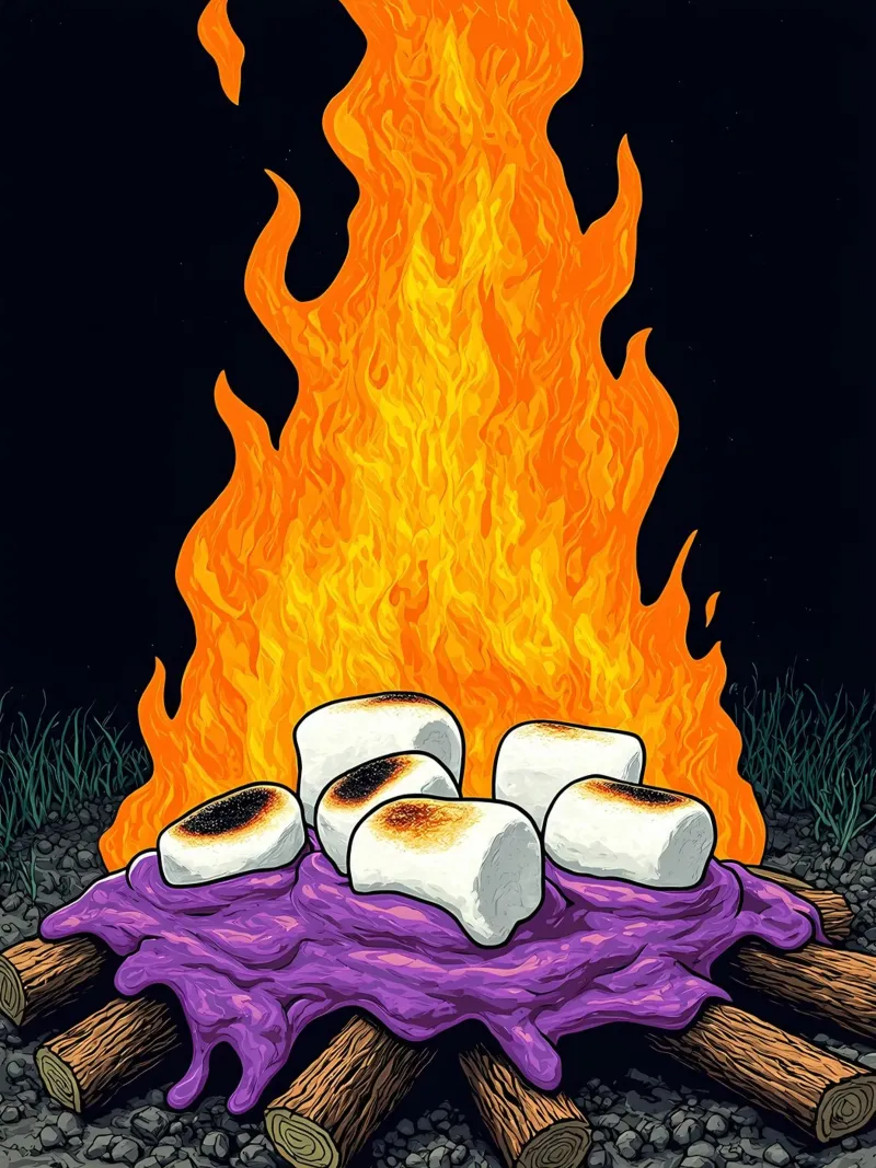Marshmallows sul fuoco - Pop Art carta hahnemühle da ColorCrash Gallery