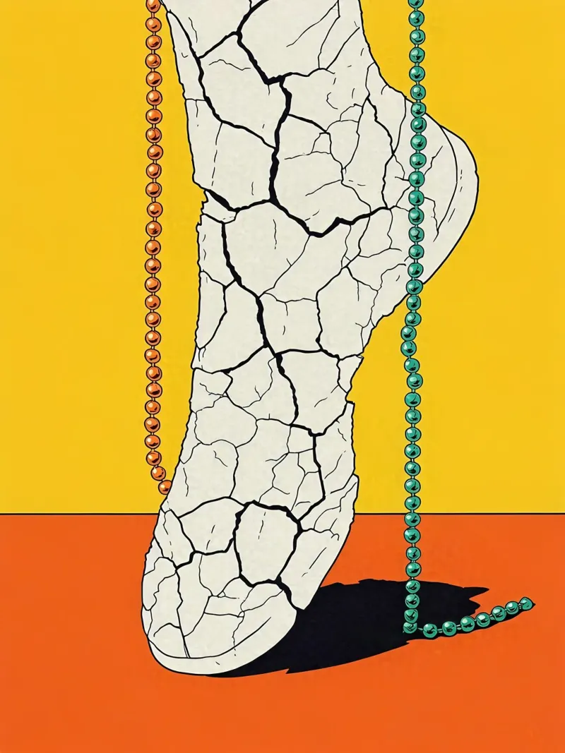 Piede screpolato - Pop Art poster con telaio in legno da ColorCrash Gallery