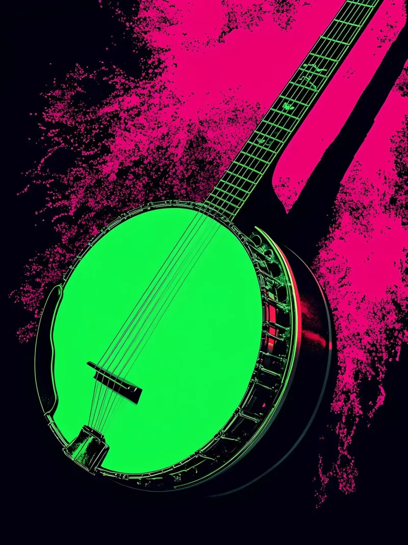 Banjo - Pop Art pellicola backlit da ColorCrash Gallery