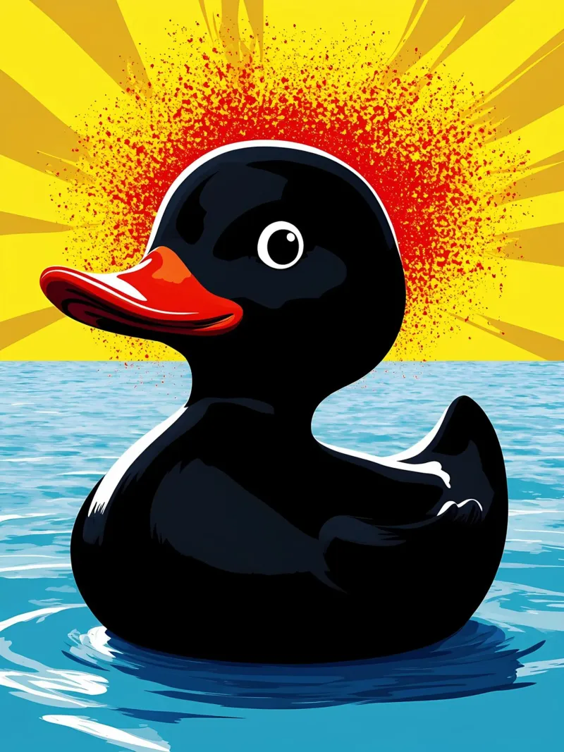 Anatra in acqua - Pop Art pellicola backlit da ColorCrash Gallery